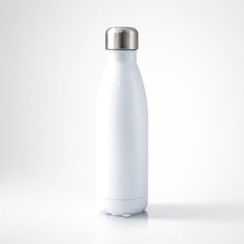 17oz Sparkling Stainless Cola Bottle with Lid (White) Thumbnail