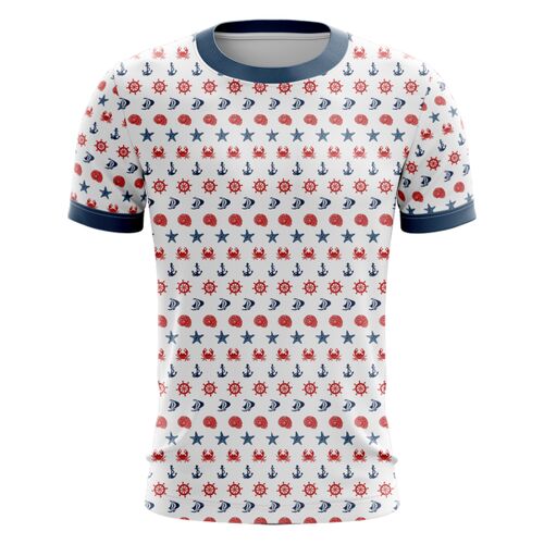 White Marine Full Print Roundneck Shirt Thumbnail