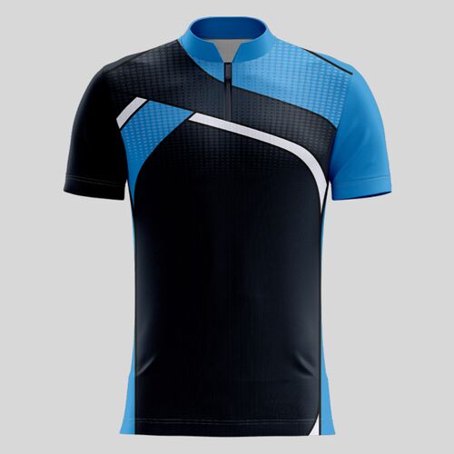 Blue Esport Pattern Full Print Chinese Collar Shirt Thumbnail