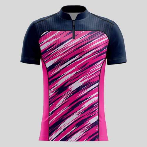 Pink Esport Pattern Full Print Chinese Collar Shirt Thumbnail