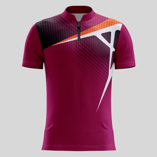 Purple Esport Pattern Full Print Chinese Collar Shirt Thumbnail