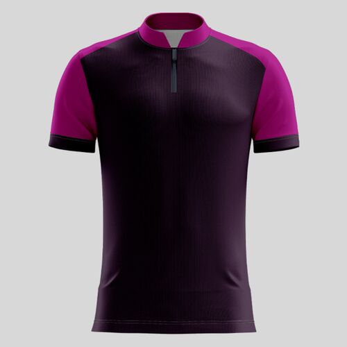 Purple Esport Pattern Full Print Chinese Collar Shirt Thumbnail