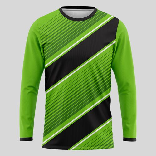 Green Linear Pattern Full Print Long Sleeve Shirt Thumbnail