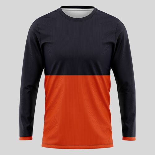 Orange Two Color Pattern Full Print Long Sleeve Shirt Thumbnail