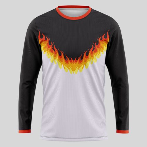 Orange Fire Design Full Print Long Sleeve Shirt Thumbnail