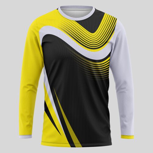 Yellow Linear Pattern Full Print Long Sleeve Shirt Thumbnail