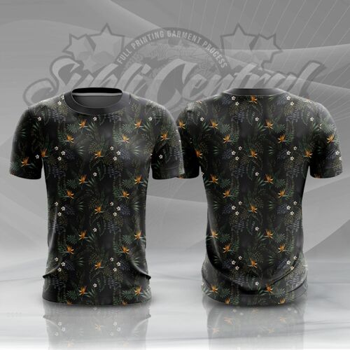 Leaves Design Full Print Roundneck Shirt Thumbnail