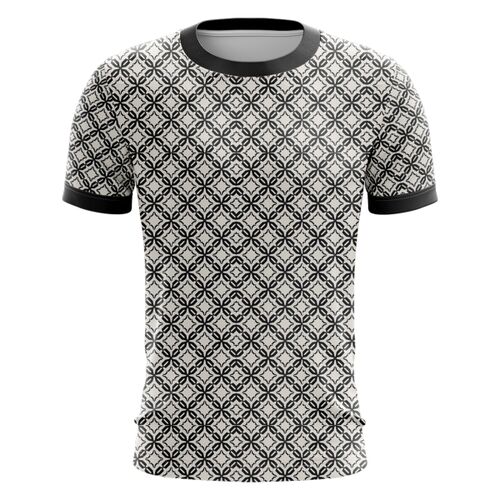Diamond Pattern Design Full Print Roundneck Shirt Thumbnail