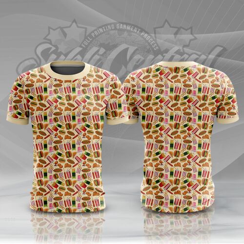 Snacks Design Full Print Roundneck Shirt Thumbnail