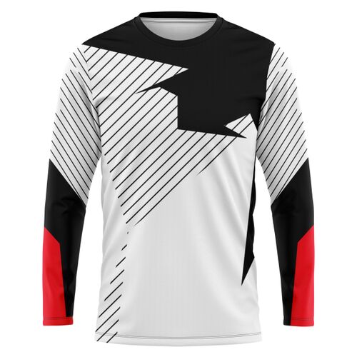Black and White Rider Full Print Long Sleeve Shirt Thumbnail