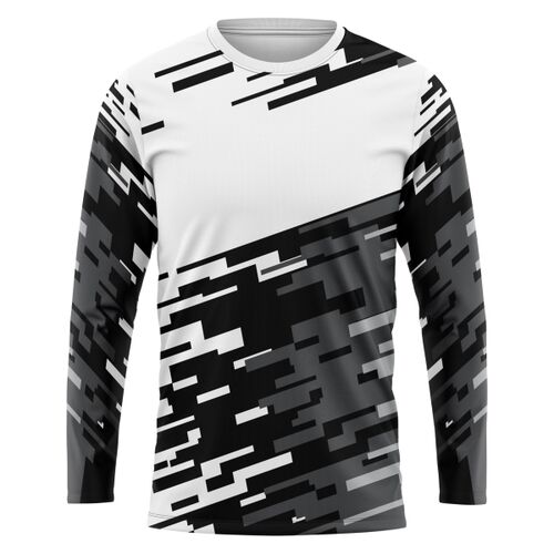 Black and White Design Full Print Long Sleeve Shirt Thumbnail