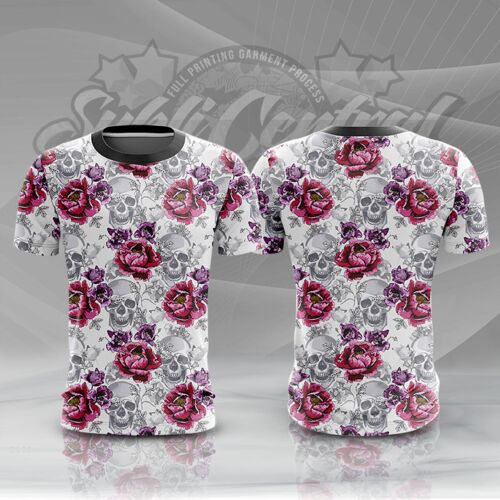 Skull Design Full Print Sublimation Roundneck Shirt Thumbnail