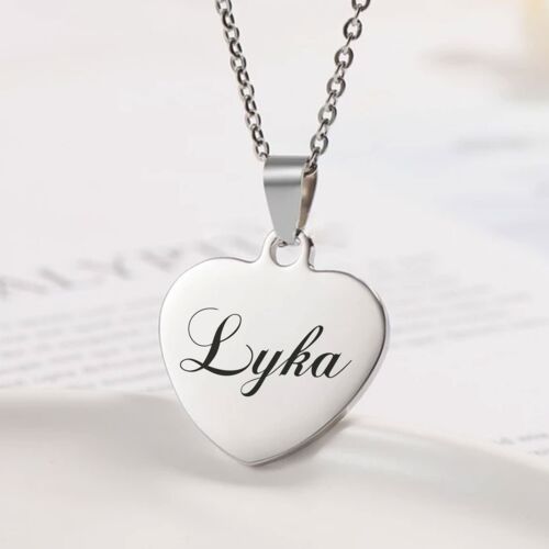 Engraving Heart Stainless Necklace Thumbnail