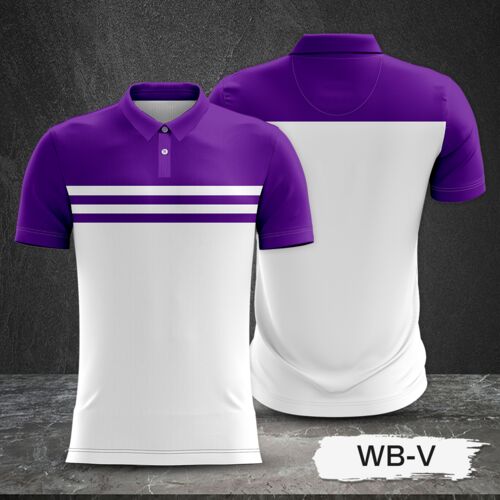 2 Color Combination with Colored Top and White Body Full Print Sublimation Polo Shirt Thumbnail