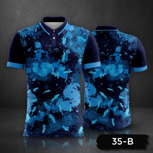 Abstract Grunge Texture Design Polo Shirt Full Print Sublimation Thumbnail