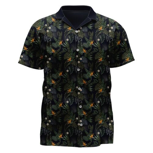 Leaves Design Full Print Button Down Polo Thumbnail