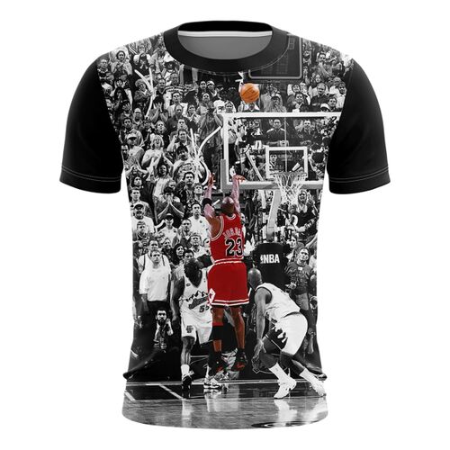 Vintage Michael Jordan Basketball Half Bleed Full Print Sublimation Roundneck Shirt Thumbnail