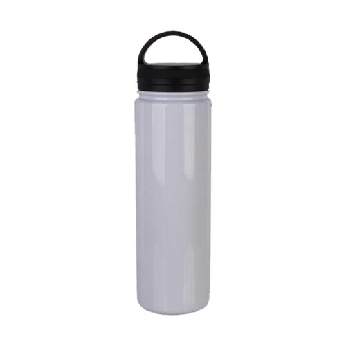 25oz Stainless Steel Flask with Portable Lid (White) Thumbnail