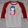 Raglan 3/4 Roundneck Shirt (Gray Body) Thumbnail