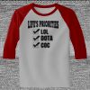 Raglan 3/4 Roundneck Shirt (Gray Body) Thumbnail