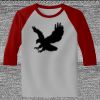 Raglan 3/4 Roundneck Shirt (Gray Body) Thumbnail
