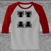 Raglan 3/4 Roundneck Shirt (Gray Body) Thumbnail