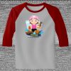 Raglan 3/4 Roundneck Shirt (Gray Body) Thumbnail