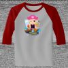 Raglan 3/4 Roundneck Shirt (Gray Body) Thumbnail