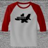 Raglan 3/4 Roundneck Shirt (Gray Body) Thumbnail