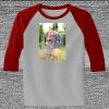 Raglan 3/4 Roundneck Shirt (Gray Body) Thumbnail