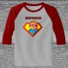 Raglan 3/4 Roundneck Shirt (Gray Body) Thumbnail