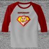 Raglan 3/4 Roundneck Shirt (Gray Body) Thumbnail