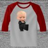 Raglan 3/4 Roundneck Shirt (Gray Body) Thumbnail