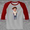Raglan 3/4 Roundneck Shirt (Gray Body) Thumbnail