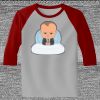 Raglan 3/4 Roundneck Shirt (Gray Body) Thumbnail