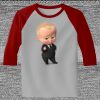 Raglan 3/4 Roundneck Shirt (Gray Body) Thumbnail