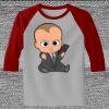 Raglan 3/4 Roundneck Shirt (Gray Body) Thumbnail