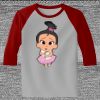 Raglan 3/4 Roundneck Shirt (Gray Body) Thumbnail