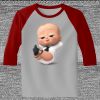 Raglan 3/4 Roundneck Shirt (Gray Body) Thumbnail