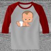 Raglan 3/4 Roundneck Shirt (Gray Body) Thumbnail