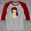 Raglan 3/4 Roundneck Shirt (Gray Body) Thumbnail