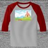 Raglan 3/4 Roundneck Shirt (Gray Body) Thumbnail