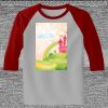 Raglan 3/4 Roundneck Shirt (Gray Body) Thumbnail