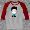 Raglan 3/4 Roundneck Shirt (Gray Body) Thumbnail