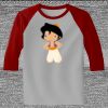 Raglan 3/4 Roundneck Shirt (Gray Body) Thumbnail