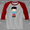 Raglan 3/4 Roundneck Shirt (Gray Body) Thumbnail