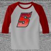 Raglan 3/4 Roundneck Shirt (Gray Body) Thumbnail