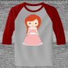Raglan 3/4 Roundneck Shirt (Gray Body) Thumbnail