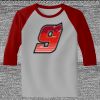 Raglan 3/4 Roundneck Shirt (Gray Body) Thumbnail
