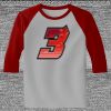 Raglan 3/4 Roundneck Shirt (Gray Body) Thumbnail